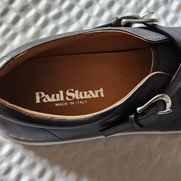 PAUL STUART 'PAULO' Gray Leather CrissCross Monkstrap Sneaker 9.5 D US *MINT* - Picture 7 of 10